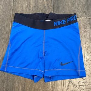 Royal blue Nike Pro shorts